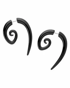 Hot Sale ⌛ Black Fake Spiral Tapers - 18 Gauge 👍