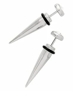 Discount 👍 Round CZ Silvertone Fake Tapers - 18 Gauge ⭐ -Playboy Shop 04114807 b