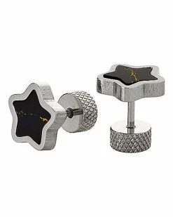 Best Pirce ❤️ Black Marble Star Fake Plugs - 18 Gauge 🔥 -Playboy Shop 04114823 b