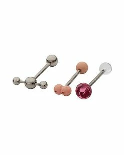 Cheap 🎉 Multi-Pack Boob Tongue Barbell 3 Pack- 14 Gauge 💯 -Playboy Shop 04114856 b
