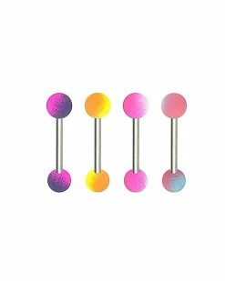 Budget 🎉 Multi-Pack Multi-Color Matte Barbells 4 Pack - 14 Gauge 💯 -Playboy Shop 04114864 b