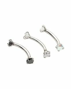 Wholesale π Multi-Pack CZ Silvertone Curved Barbells 3 Pack - 16 Gauge π₯° 5 Wholesale π Multi-Pack CZ Silvertone Curved Barbells 3 Pack - 16 Gauge π₯° -Playboy Shop 04114880 b