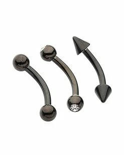 Hot Sale π Multi-Pack CZ Black Curved Barbells 3 Pack - 14 Gauge π 5 Hot Sale π Multi-Pack CZ Black Curved Barbells 3 Pack - 14 Gauge π -Playboy Shop 04114906 b