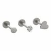 Flash Sale 🧨 Multi-Pack Star CZ and Heart Labret Lip Rings 3 Pack - 16 Gauge 😉 -Playboy Shop 04114914 a