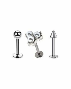 Wholesale 🎁 Multi-Pack Triple Pearl-Effect Labret Lip Rings 3 Pack - 16 Gauge ❤️
