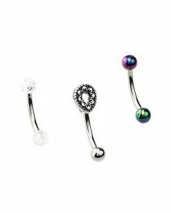 Promo 🧨 Multi-Pack Teardrop Curved Barbells 3 Pack - 16 Gauge ⌛ -Playboy Shop 04114955 c