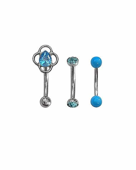 Flash Sale 𧨠Multi-Pack Blue CZ Teardrop Curved Barbells 3 Pack - 16 Gauge π 3 Flash Sale 𧨠Multi-Pack Blue CZ Teardrop Curved Barbells 3 Pack - 16 Gauge π