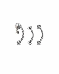 Top 10 🧨 Multi-Pack White CZ Gem Curved Barbells 3 Pack - 16 Gauge ✨ -Playboy Shop 04115028 b