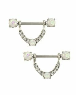 Wholesale 💯 CZ and Opal-Effect Nipple Shields - 14 Gauge ⌛