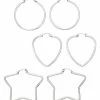 Discount 🌟 Multi-Pack Silvertone Heart Star and Hoop Earrings 3 Pair - 20 Gauge 😉