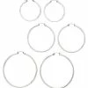 Promo 👍 Multi-Pack Silvertone Hoop Earrings 3 Pair - 20 Gauge ✔️ -Playboy Shop 04115143 a
