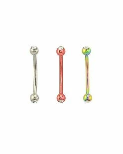 Best reviews of 🤩 Multi-Pack CZ Red and Oil Slick Curved Barbells 3 Pack - 16 Gauge 🧨