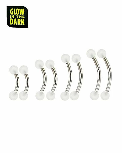 Outlet π Multi-Pack Glow in the Dark Eyebrow Barbells- 16 Gauge π 4 Outlet π Multi-Pack Glow in the Dark Eyebrow Barbells- 16 Gauge π - Image 2