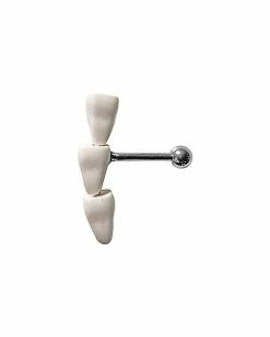 Top 10 🤩 White Teeth Crawler Cartilage Barbell - 18 Gauge 😀