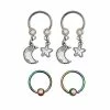 Flash Sale ⭐ Multi-Pack Moon Dangle Horseshoe Rings 4 Pack - 16 Gauge 👍 -Playboy Shop 04115747 a