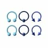 New 🔥 Multi-Pack Blue Horseshoe and Captive Rings 3 Pair - 16 Gauge 🔔 -Playboy Shop 04115762 a