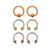 Deals 😍 Multi-Pack Orange Horseshoe Rings 6 Pack - 16 Gauge 🛒 -Playboy Shop 04115770 a