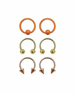 Deals 😍 Multi-Pack Orange Horseshoe Rings 6 Pack - 16 Gauge 🛒