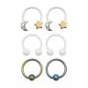 Top 10 ⭐ Multi-Pack Moon And Star Captive and Horseshoe Rings 3 Pair - 16 Gauge 👍 -Playboy Shop 04115788 a