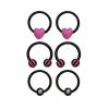 Promo 🌟 Multi-Pack Black Hearts Horseshoe Rings 6 Pack - 16 Gauge 😀 -Playboy Shop 04115804 a