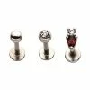 Top 10 😉 Multi-Pack Red and Clear CZ Labret Lip Rings 3 Pack - 16 Gauge 🥰 -Playboy Shop 04116216 a