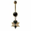 Wholesale β Black and Goldtone CZ Heart Dangle Belly Ring - 14 Gauge π 2 Wholesale β Black and Goldtone CZ Heart Dangle Belly Ring - 14 Gauge π -Playboy Shop 04116471 a
