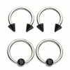 Outlet 🎉 Multi-Pack Black Spike Horseshoe Rings 4 Pack - 16 Gauge 😀 -Playboy Shop 04116596 a