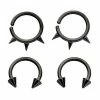 Hot Sale 😀 Multi-Pack Black Spike Horseshoe Rings 4 Pack - 16 Gauge 👏 -Playboy Shop 04116620 a