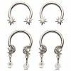 Buy 🌟 Multi-Pack Moon Gem Dangle Horseshoe Rings 4 Pack - 14 Gauge ❤️ -Playboy Shop 04116653 a