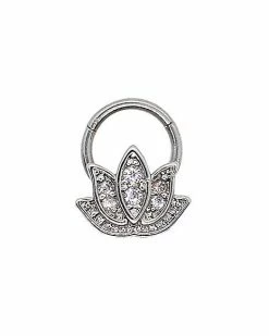 Best deal ✨ CZ Lotus Hinged Septum Ring - 16 Gauge ❤️
