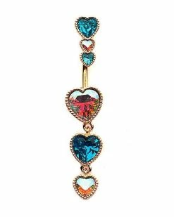 Best reviews of ❤️ CZ Heart Dangle Belly Ring - 14 Gauge 😀