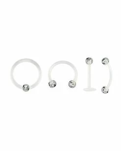 Top 10 🎁 Multi-Pack Clear and Glitter Horseshoe and Captive Rings 2 Pair - 16 Gauge 🥰