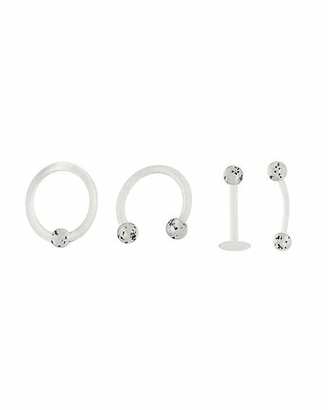 Top 10 π Multi-Pack Clear and Glitter Horseshoe and Captive Rings 2 Pair - 16 Gauge π₯° 4 Top 10 π Multi-Pack Clear and Glitter Horseshoe and Captive Rings 2 Pair - 16 Gauge π₯° - Image 2