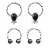 Best deal 😀 Multi-Pack Black CZ Teardrop Septum 4-Pack- 16 Gauge 🤩