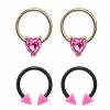 Buy ⌛ Multi-Pack Pink Heart CZ Septum 4-Pack- 16 Gauge 🥰 -Playboy Shop 04117214 a