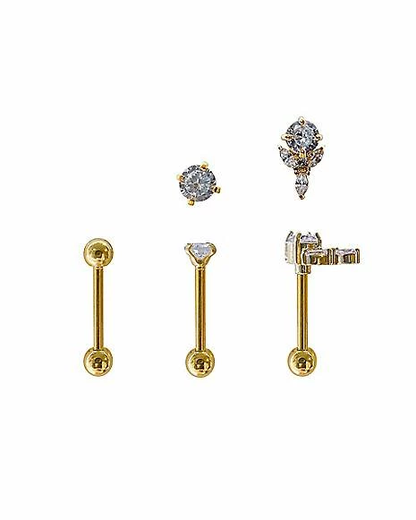 Wholesale π Multi-Pack CZ Bee Cartilage Earrings 3 Pack - 18 Gauge β¨ 3 Wholesale π Multi-Pack CZ Bee Cartilage Earrings 3 Pack - 18 Gauge β¨