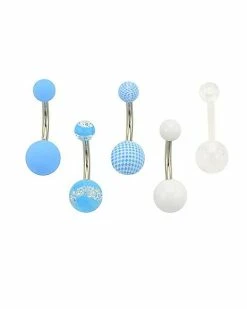 Top 10 π Multi-Pack Light Blue Belly Rings 5 Pack - 14 Gauge β