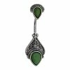 Buy 👏 Green Bead Teardrop Belly Ring - 14 Gauge 😀 -Playboy Shop 04117412 a
