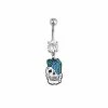 Top 10 ⭐ CZ Broken Skull Dangle Belly Ring - 14 Gauge 💯