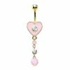 Cheapest π₯ CZ Pink Heart Dangle Belly Ring - 14 Gauge π₯ 2 Cheapest π₯ CZ Pink Heart Dangle Belly Ring - 14 Gauge π₯ -Playboy Shop 04117602 a