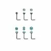 New 🔥 Multi-Pack Teal Gem 6 Pack Nose Rings - 20 Gauge 🛒 -Playboy Shop 04117818 a