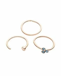 Best deal 🔥 Multi-Pack CZ Rose Gold Nose Rings 3 Pack - 20 Gauge 🔥