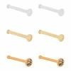 Best reviews of 🎁 Multi-Pack CZ Orange Bioflex Bone Nose Rings 6 Pack - 20 Gauge 😉 -Playboy Shop 04118352 a