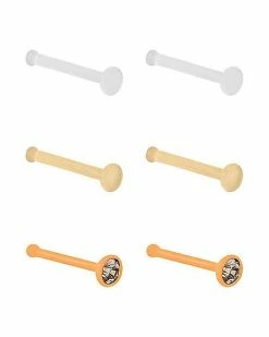 Best reviews of 🎁 Multi-Pack CZ Orange Bioflex Bone Nose Rings 6 Pack - 20 Gauge 😉