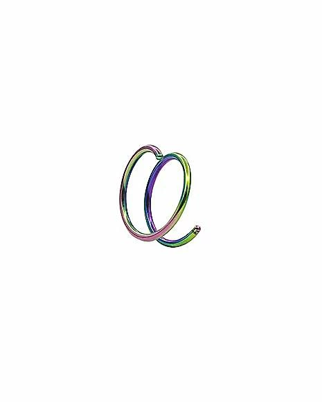 Promo β¨ Oil Slick Double Hoop Nose Ring - 20 Gauge π₯ 3 Promo β¨ Oil Slick Double Hoop Nose Ring - 20 Gauge π₯