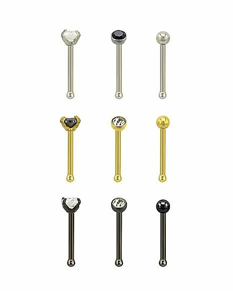 Best Pirce β€οΈ Multi-Pack Round and Prong CZ Bone Nose Rings 9 Pack - 20 Gauge π₯° 3 Best Pirce β€οΈ Multi-Pack Round and Prong CZ Bone Nose Rings 9 Pack - 20 Gauge π₯°