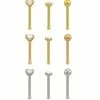 Promo 🌟 Multi-Pack CZ Silvertone and Goldtone Nose Pins 9 Pack- 20 Gauge ⌛ -Playboy Shop 04118790 a