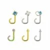 Deals 🌟 Multi-Pack Teal CZ Screw Nose Rings 6 Pack - 20 Gauge 😍