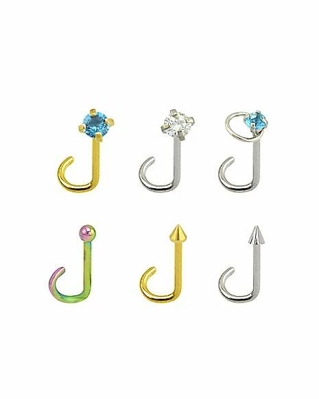 Deals π Multi-Pack Teal CZ Screw Nose Rings 6 Pack - 20 Gauge π 3 Deals π Multi-Pack Teal CZ Screw Nose Rings 6 Pack - 20 Gauge π