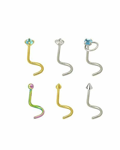 Deals π Multi-Pack Teal CZ Screw Nose Rings 6 Pack - 20 Gauge π 4 Deals π Multi-Pack Teal CZ Screw Nose Rings 6 Pack - 20 Gauge π - Image 2